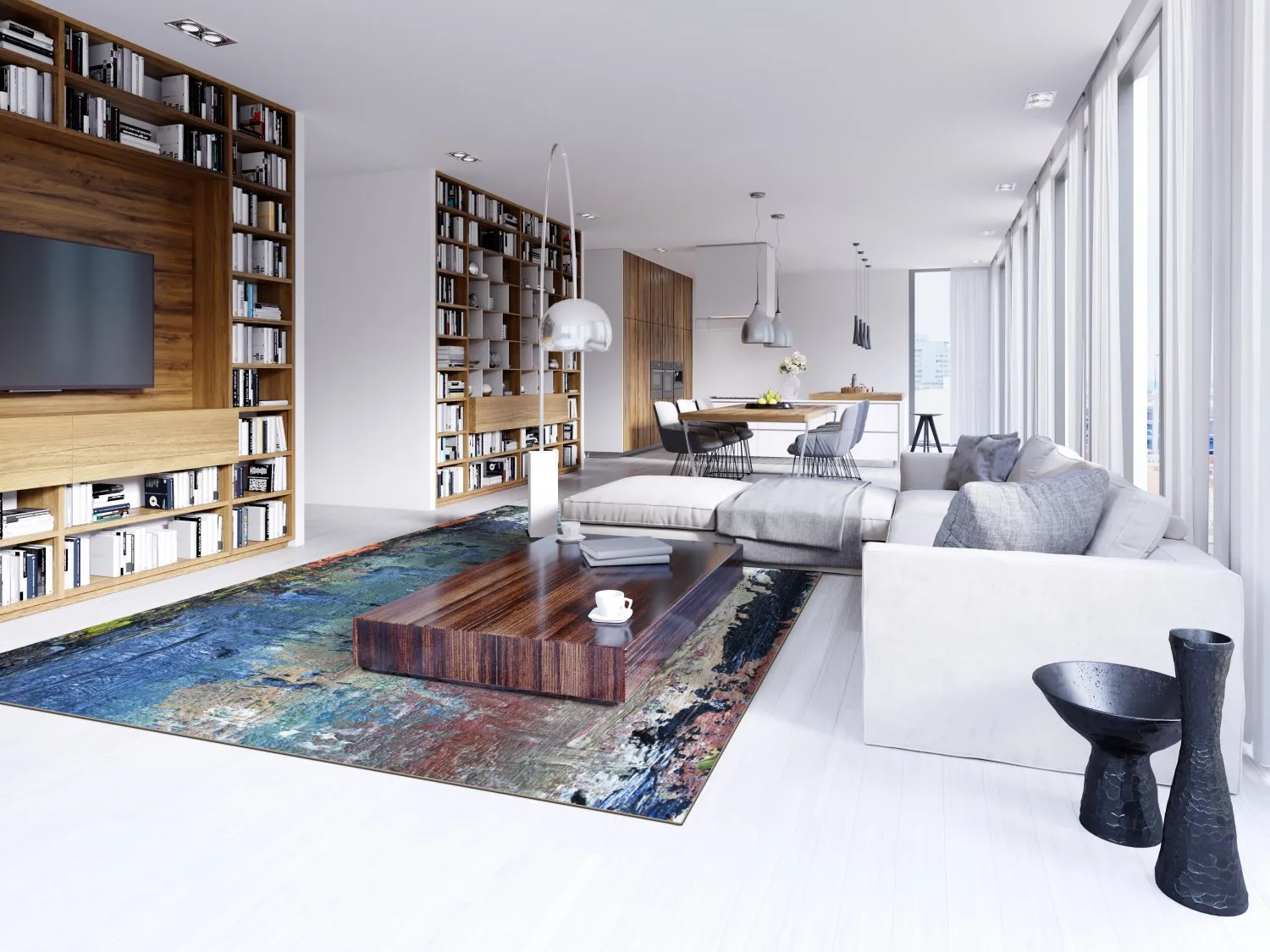 Tapete Wilton - Tivat (azul/multicolorido)