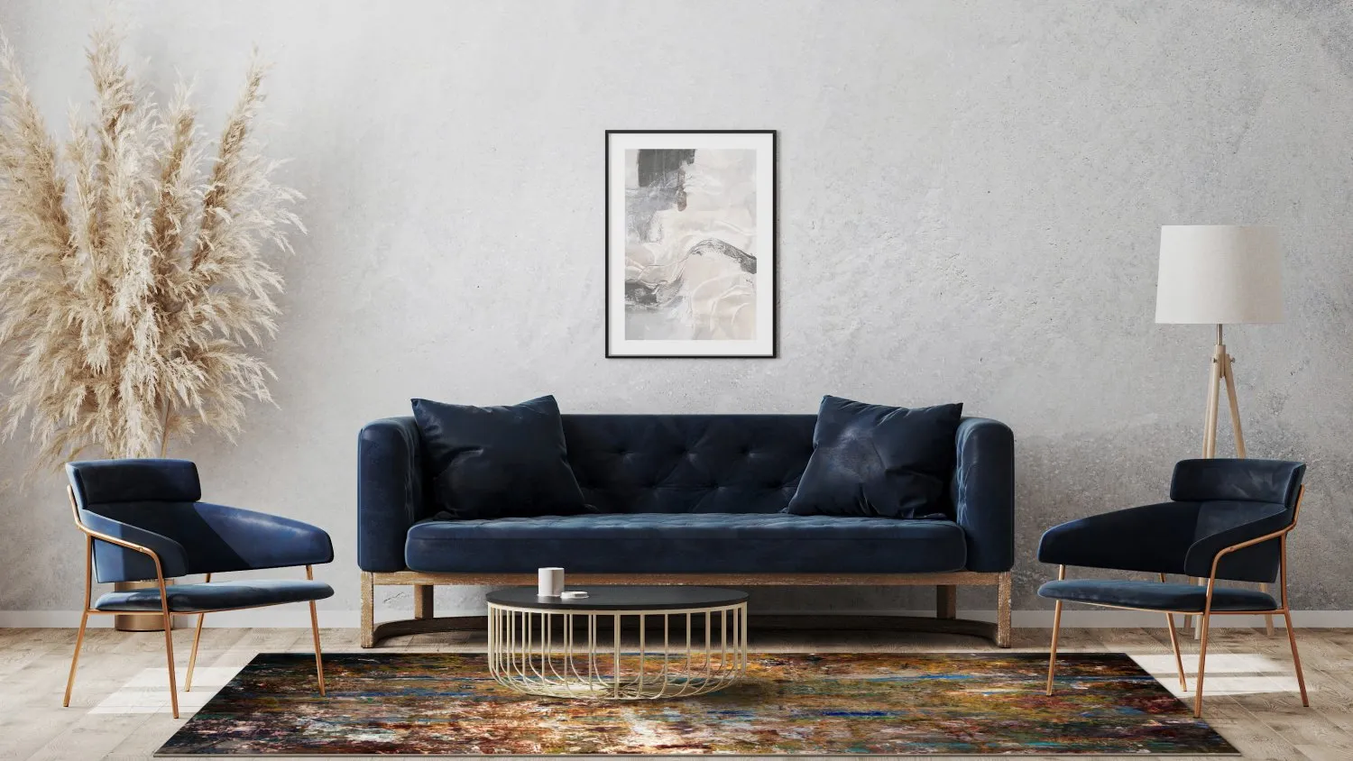 Tapete Wilton - Trepito (marrom/azul/multicolorido)