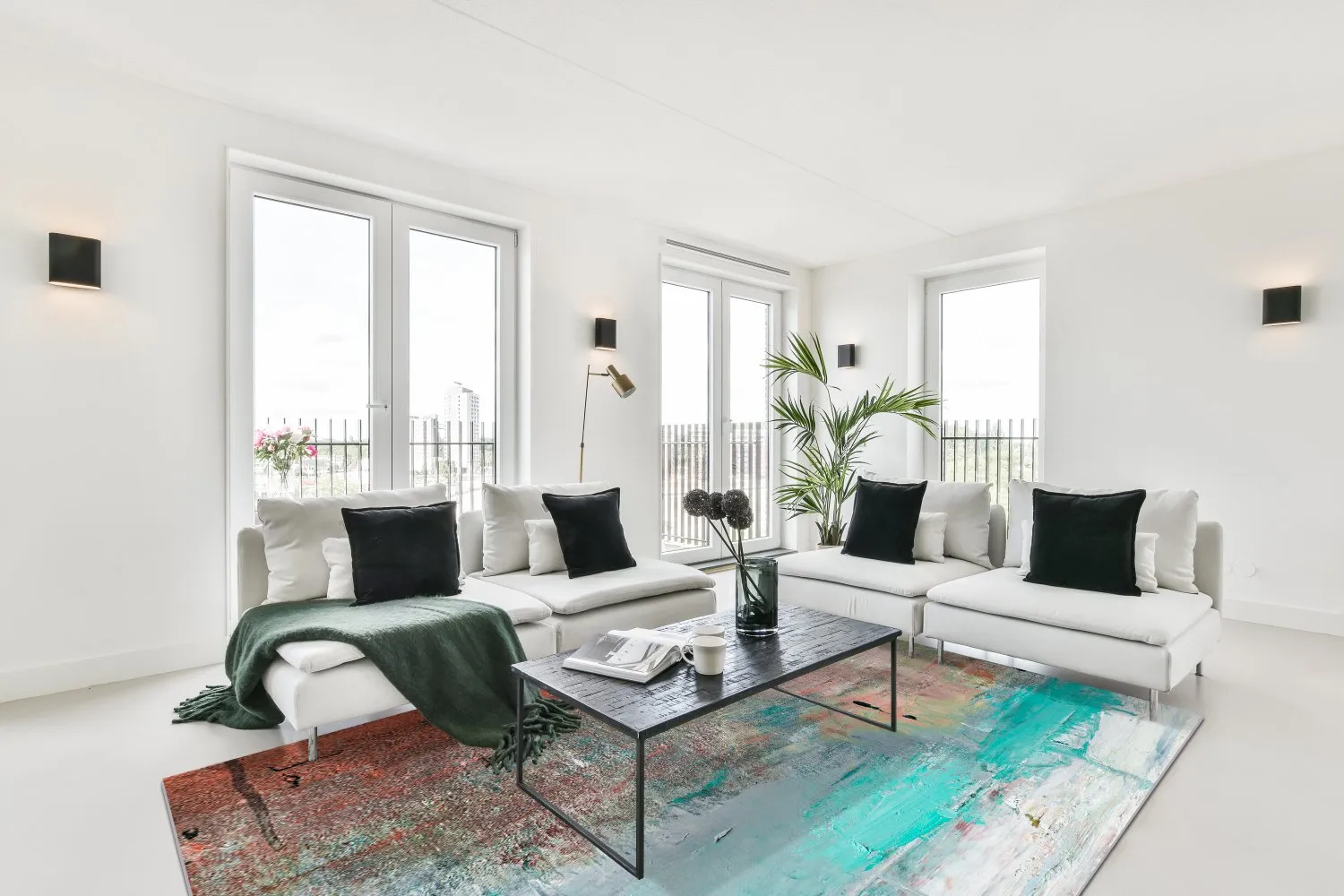 Tapete Wilton - Andali (cinza/vermelho/multicolorido)