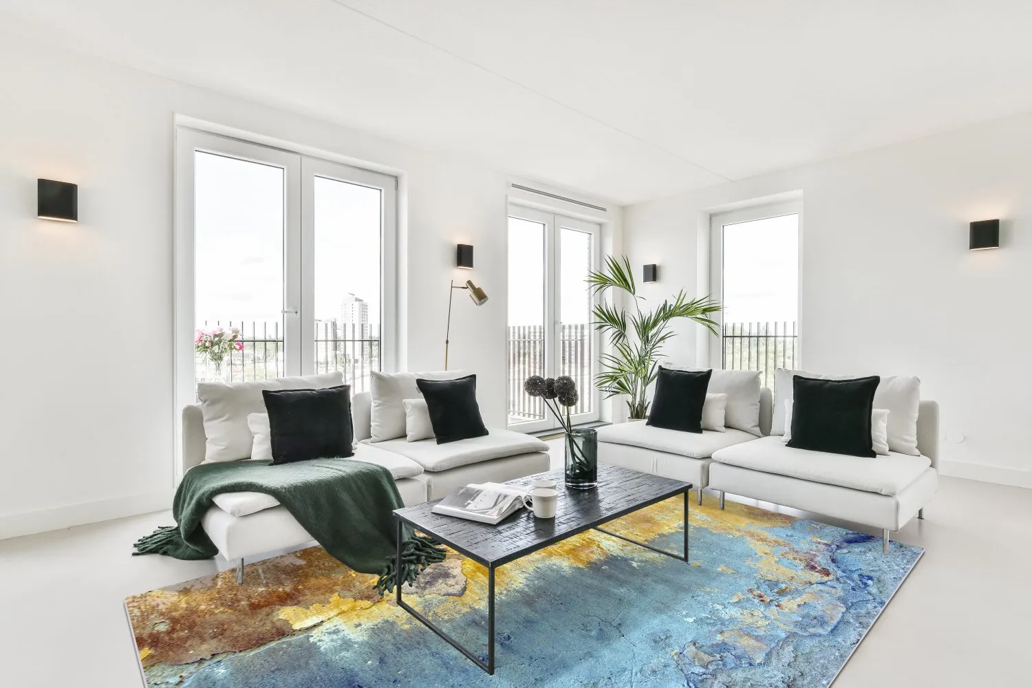 Tapete Wilton - Manlieu (azul/multicolorido/dourado)