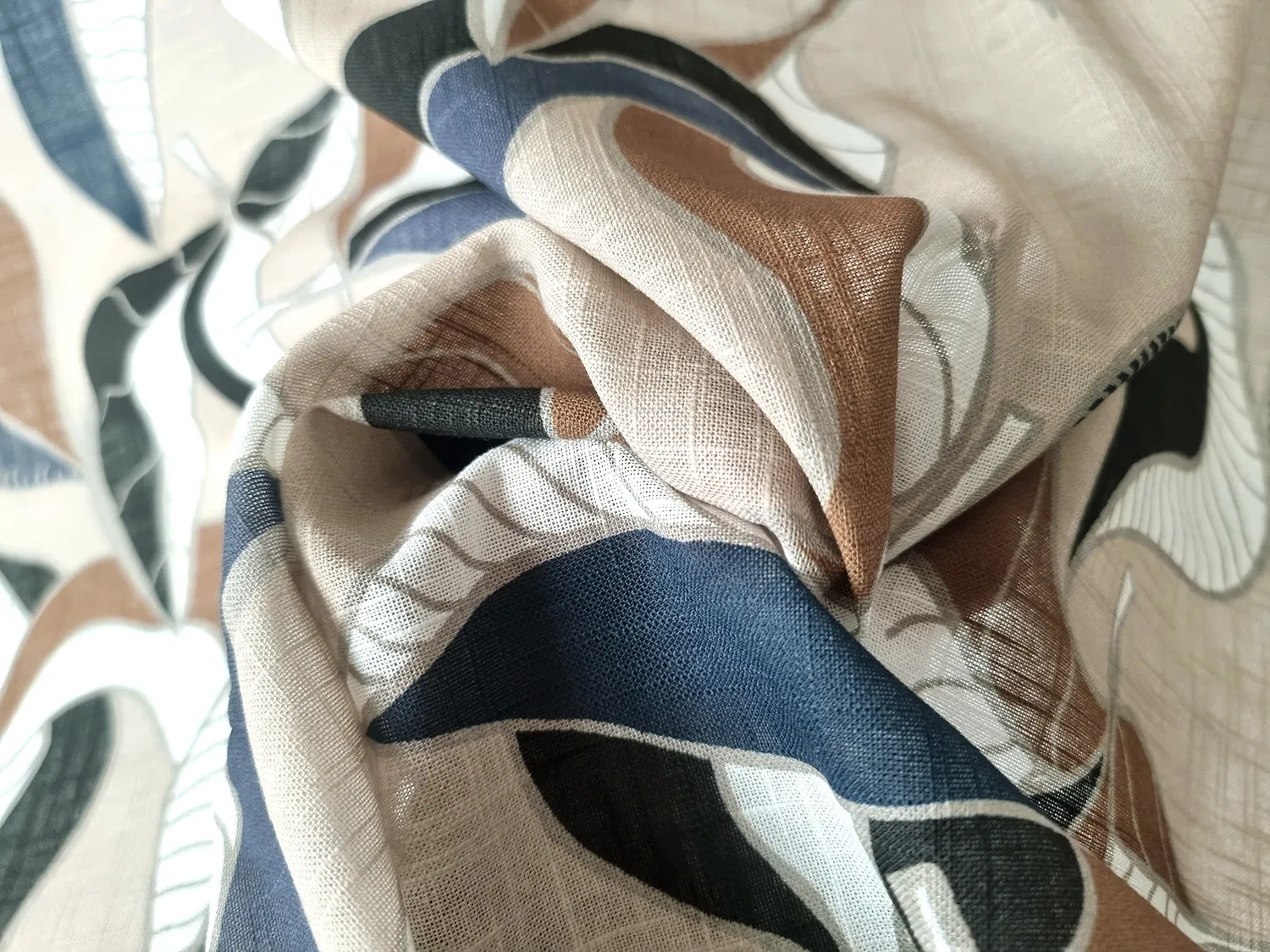 Toalha de mesa de algodão Amalie (cinza/azul)