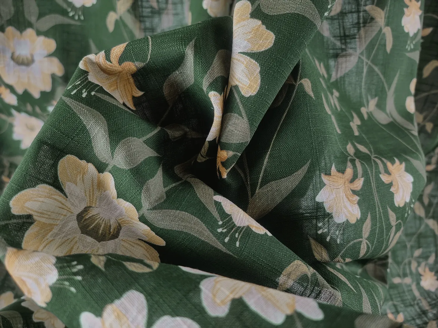 Toalha de mesa de algodão Bodil (verde)