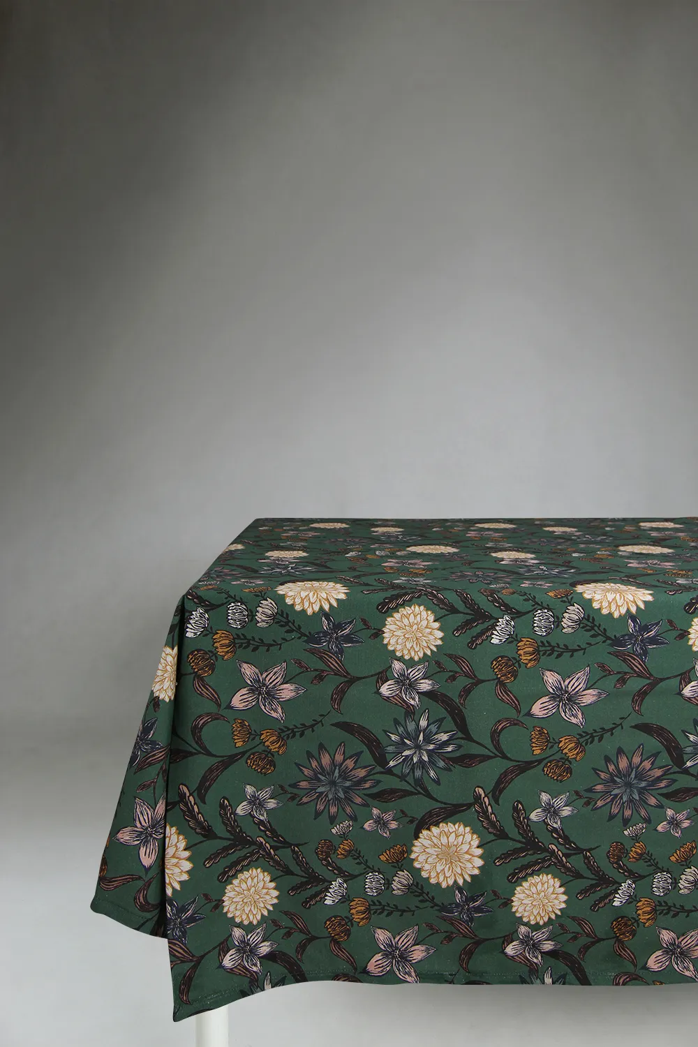 Toalha de mesa de algodão Lotten (verde escuro)