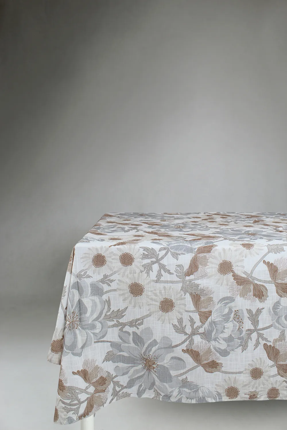 Toalha de mesa de algodão Serena (cinza/bege)