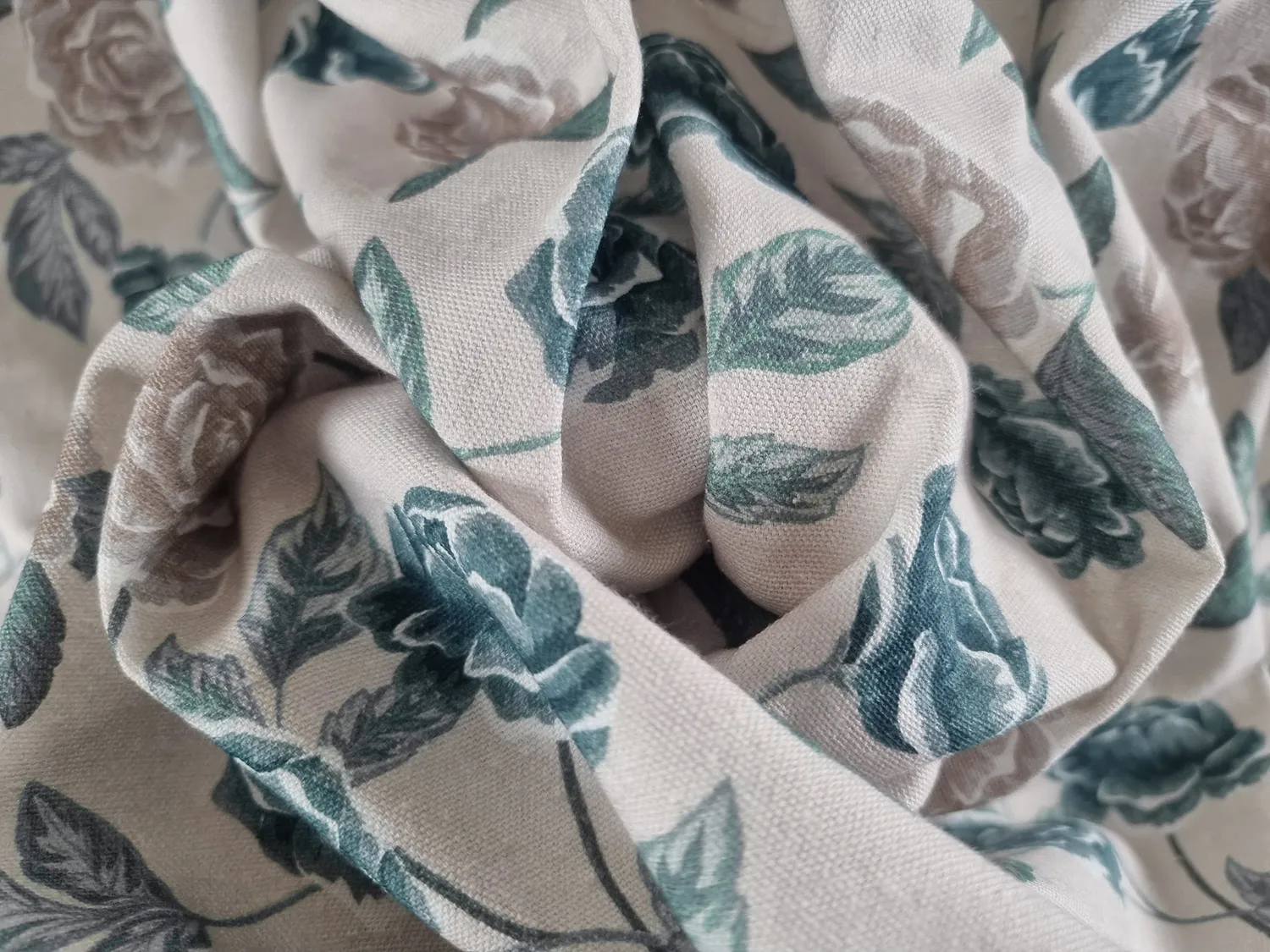 Toalha de mesa de algodão Wreath (azul)