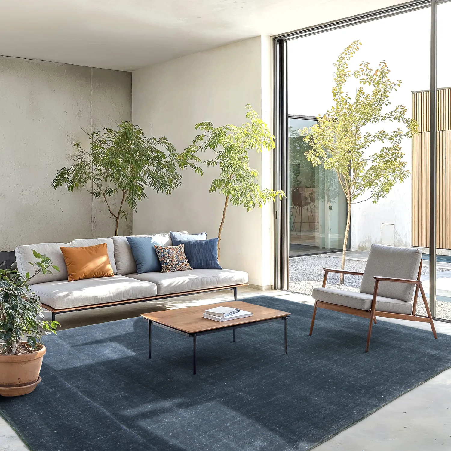 Recycled PET with viscose look (azul)