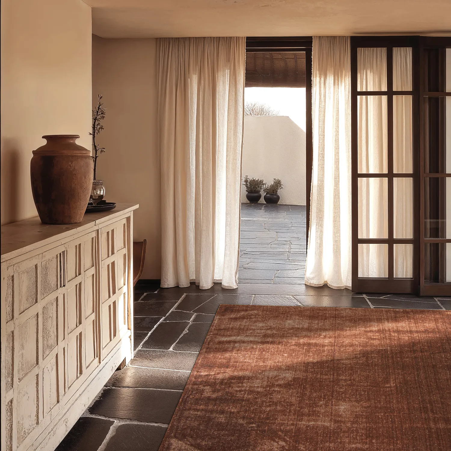 Recycled PET with viscose look (marrom)