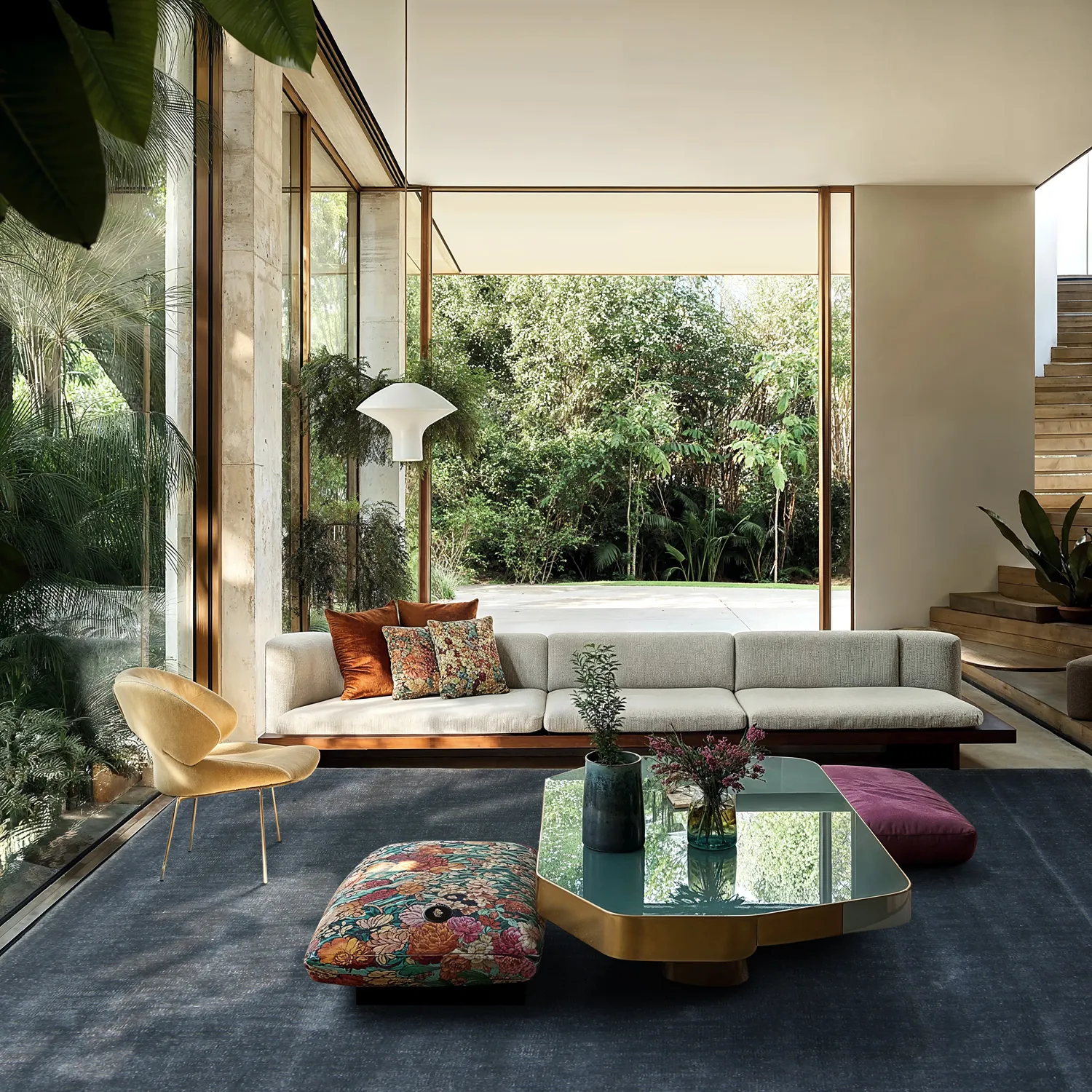 Recycled PET with viscose look (azul)