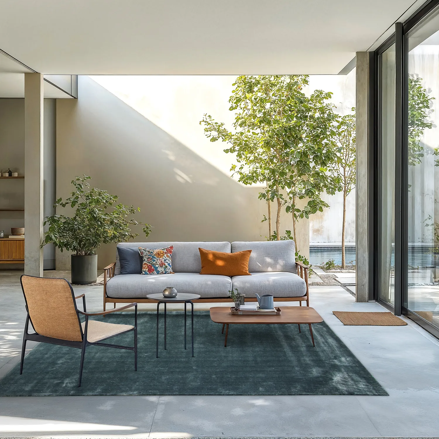 Recycled PET with viscose look (azul aço)