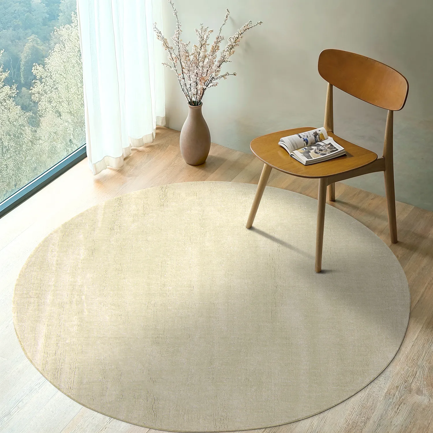 Tapete redondo - Recycled PET with viscose look (verde menta)