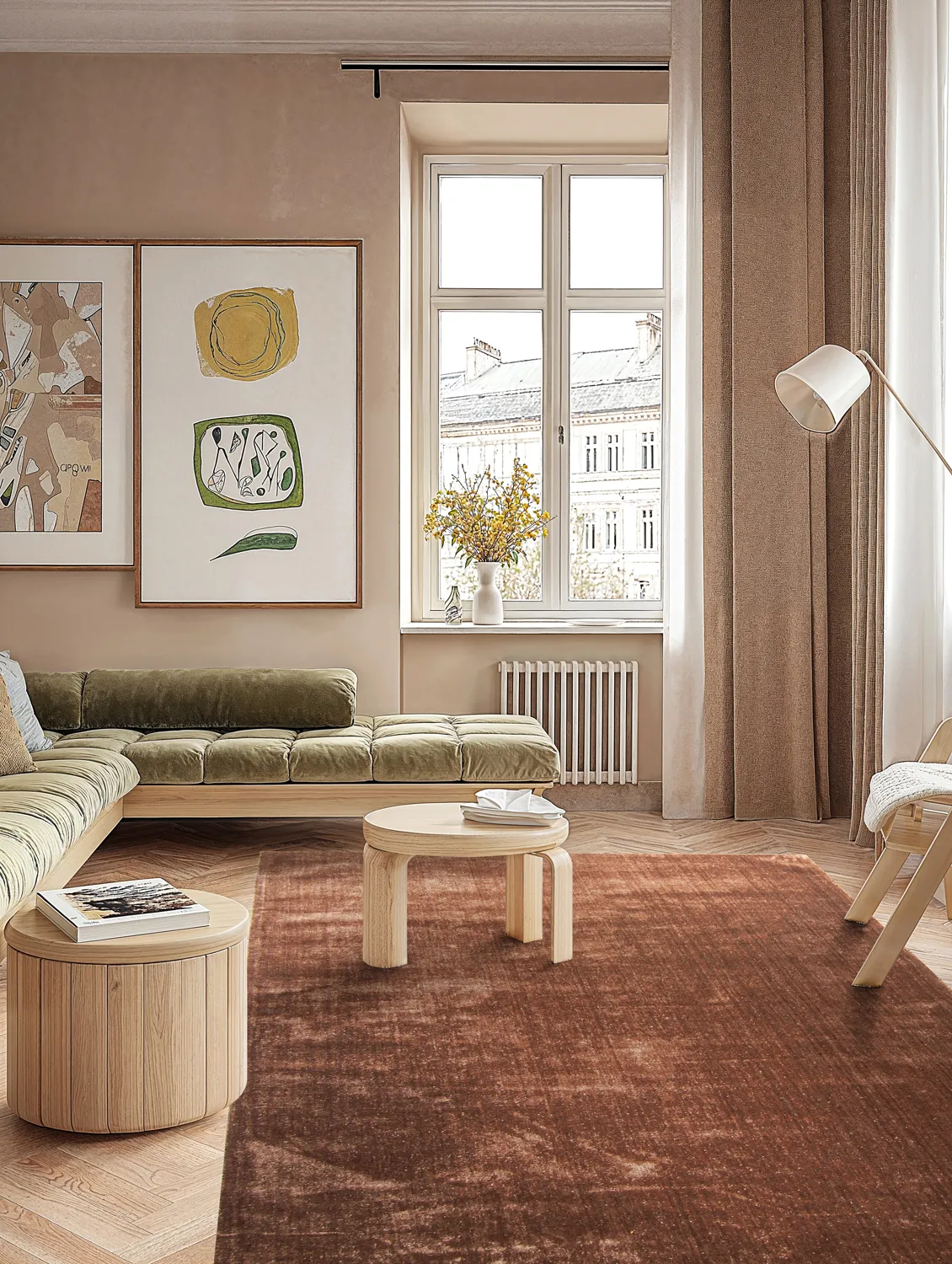 Recycled PET with viscose look (marrom)