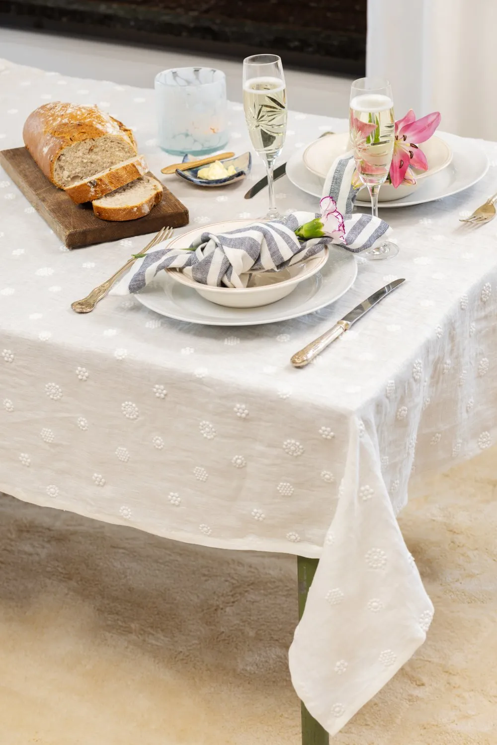 Toalha de mesa de linho Elsa (branco)