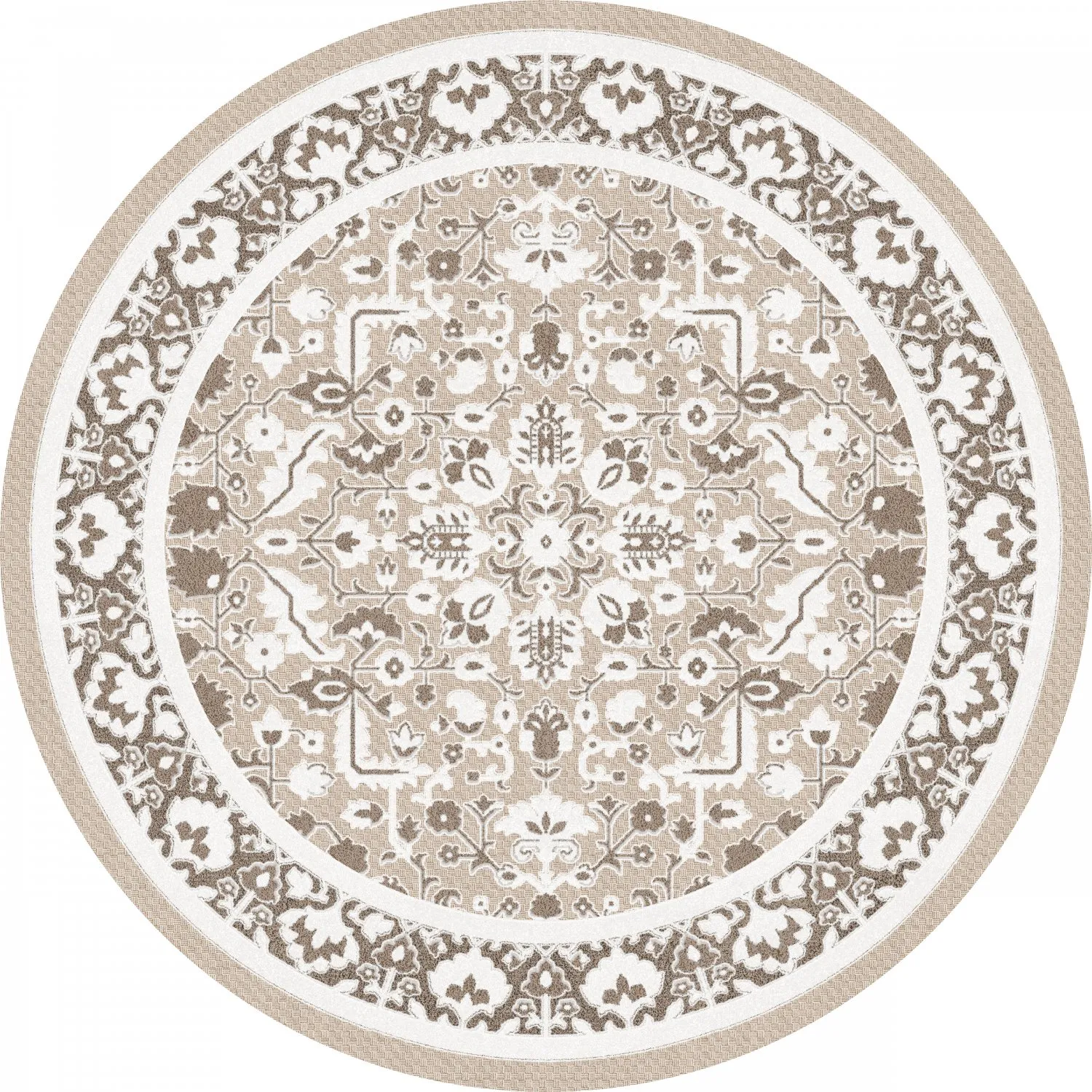 Tapete redondo - Ember (bege/cinza)