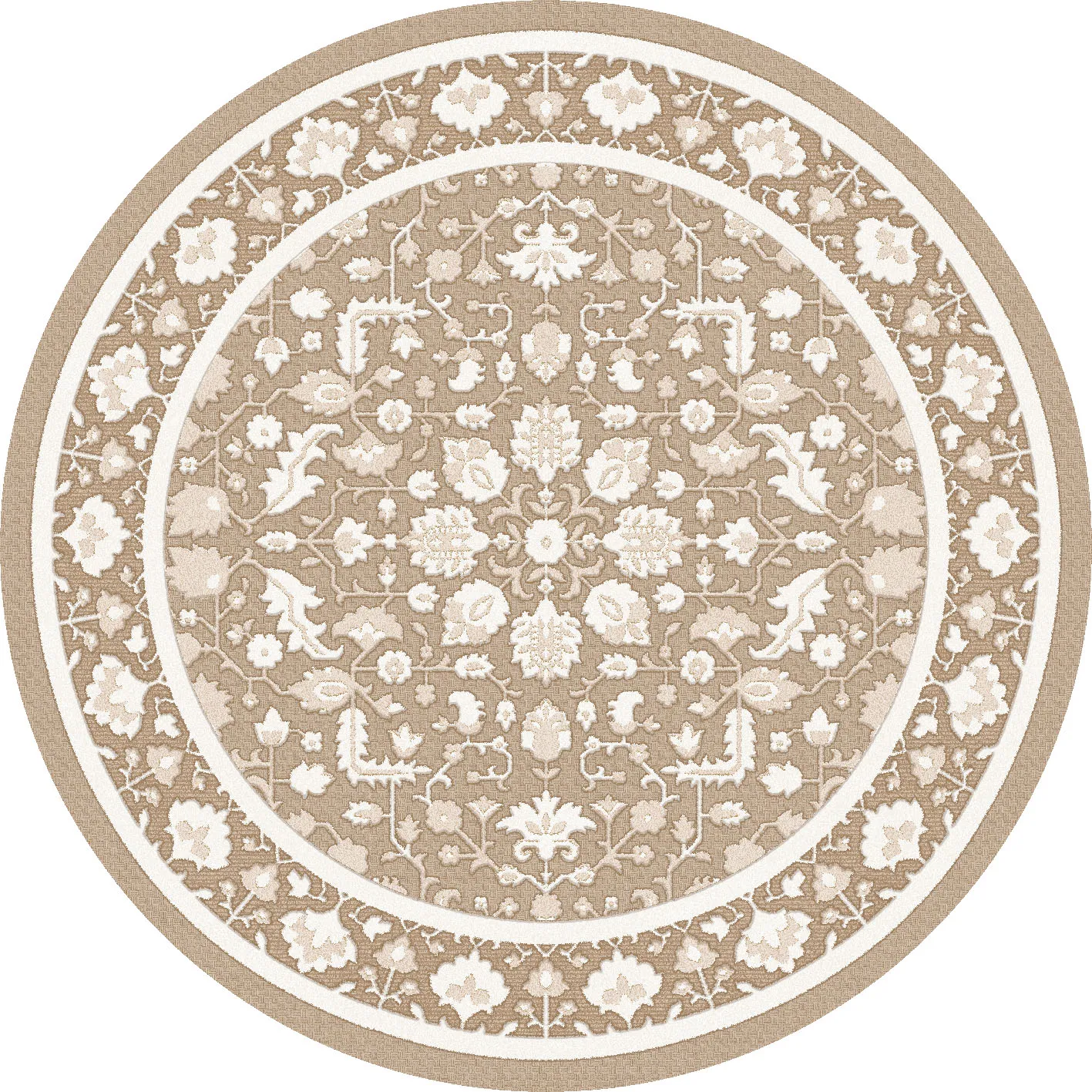 Tapete redondo - Ember (bege/offwhite)