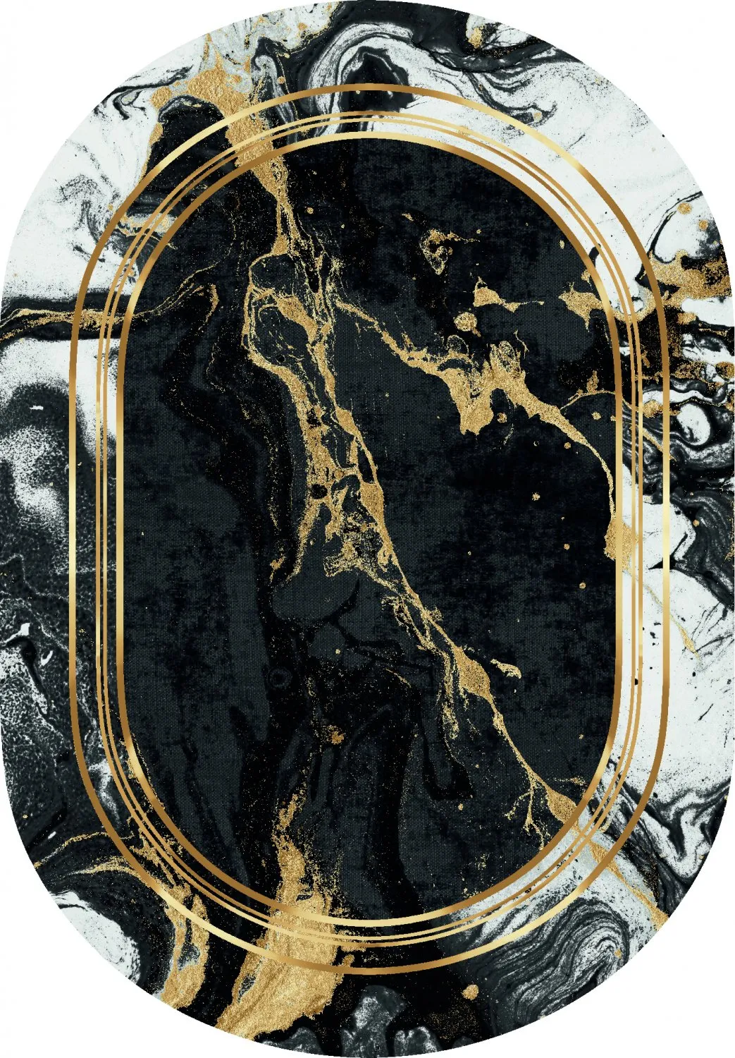 Tapete oval - Emery (preto)