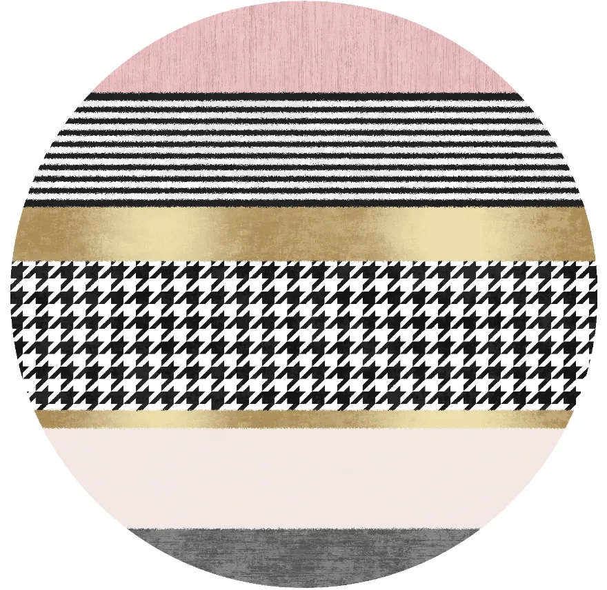 Tapete redondo - Esme (rosa/multicolorido)