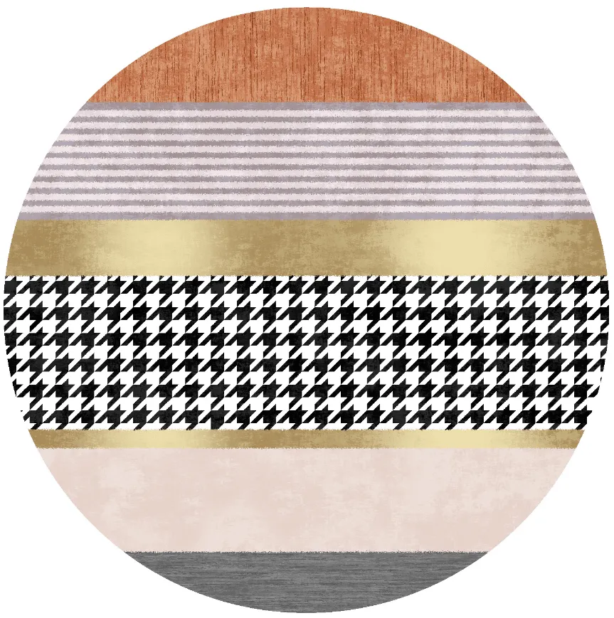 Tapete redondo - Esme (laranja/multicolorido)