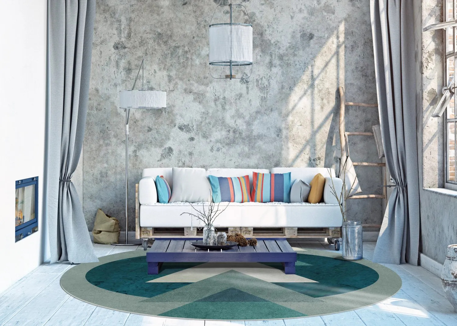 Tapete redondo - Amares (multicolorido)