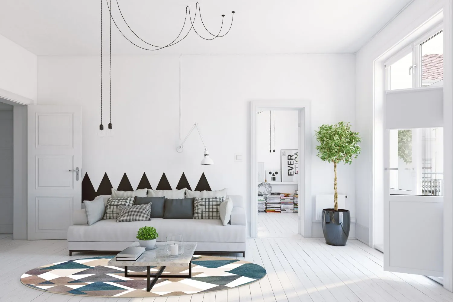 Tapete redondo - Branco (multicolorido)