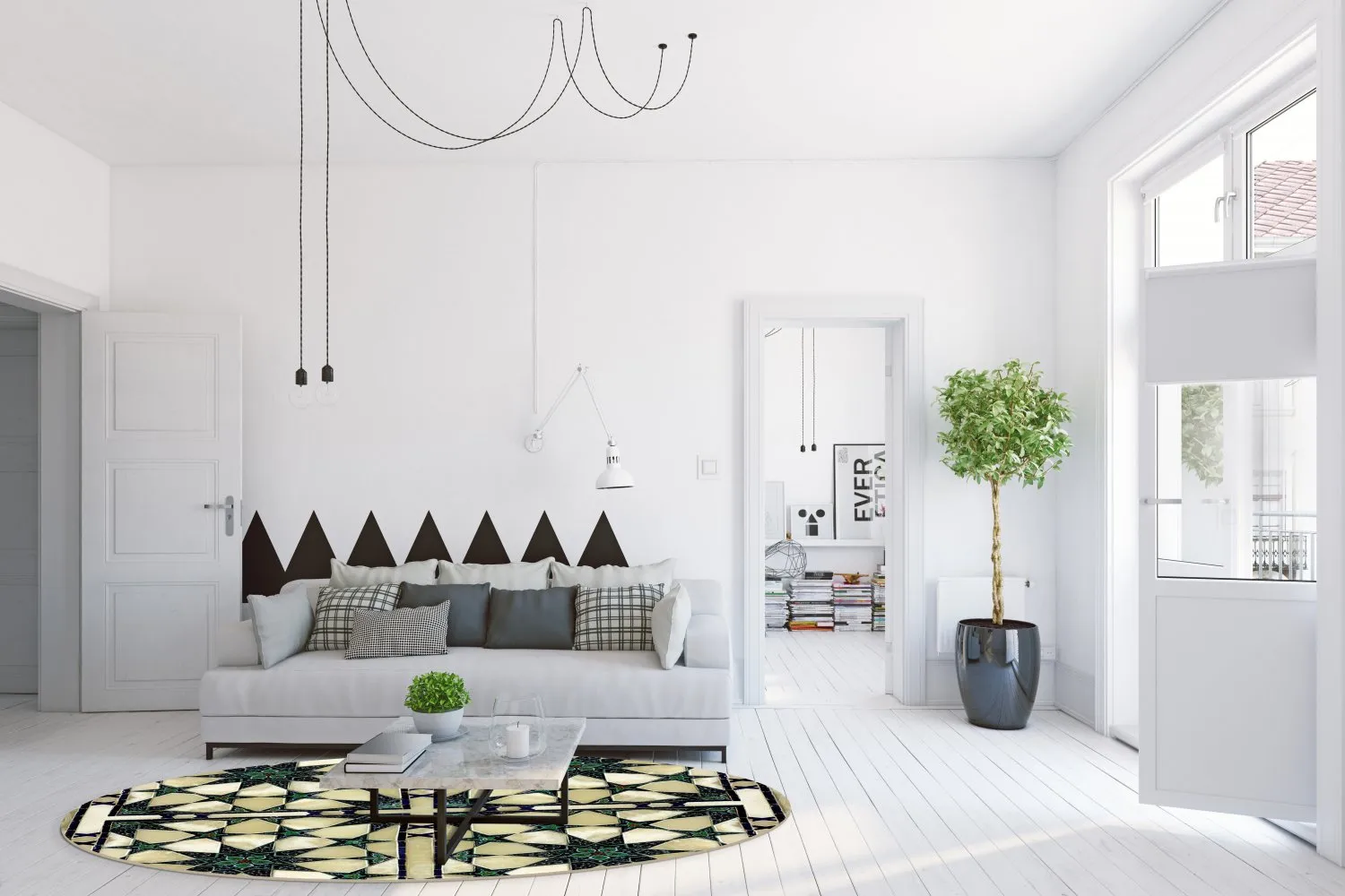 Tapete redondo - Pino (multicolorido)