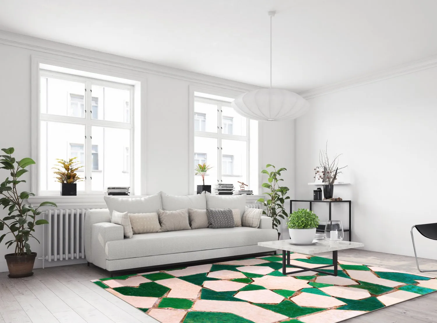 Tapete Wilton - Chia (verde/bege)