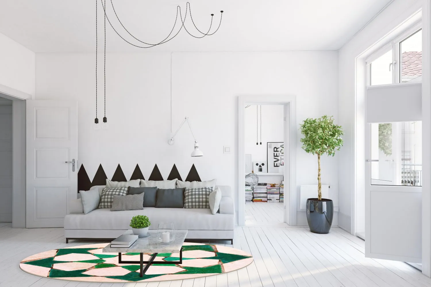 Tapete redondo - Chia (verde/bege)