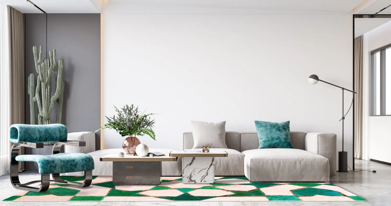 Tapete Wilton - Chia (verde/bege)