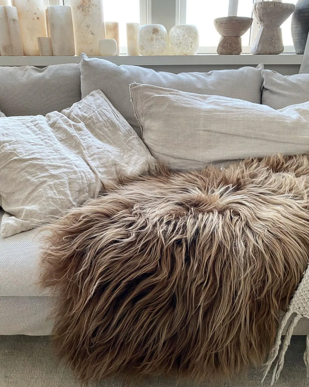 Pele de carneiro da Islândia (brun)