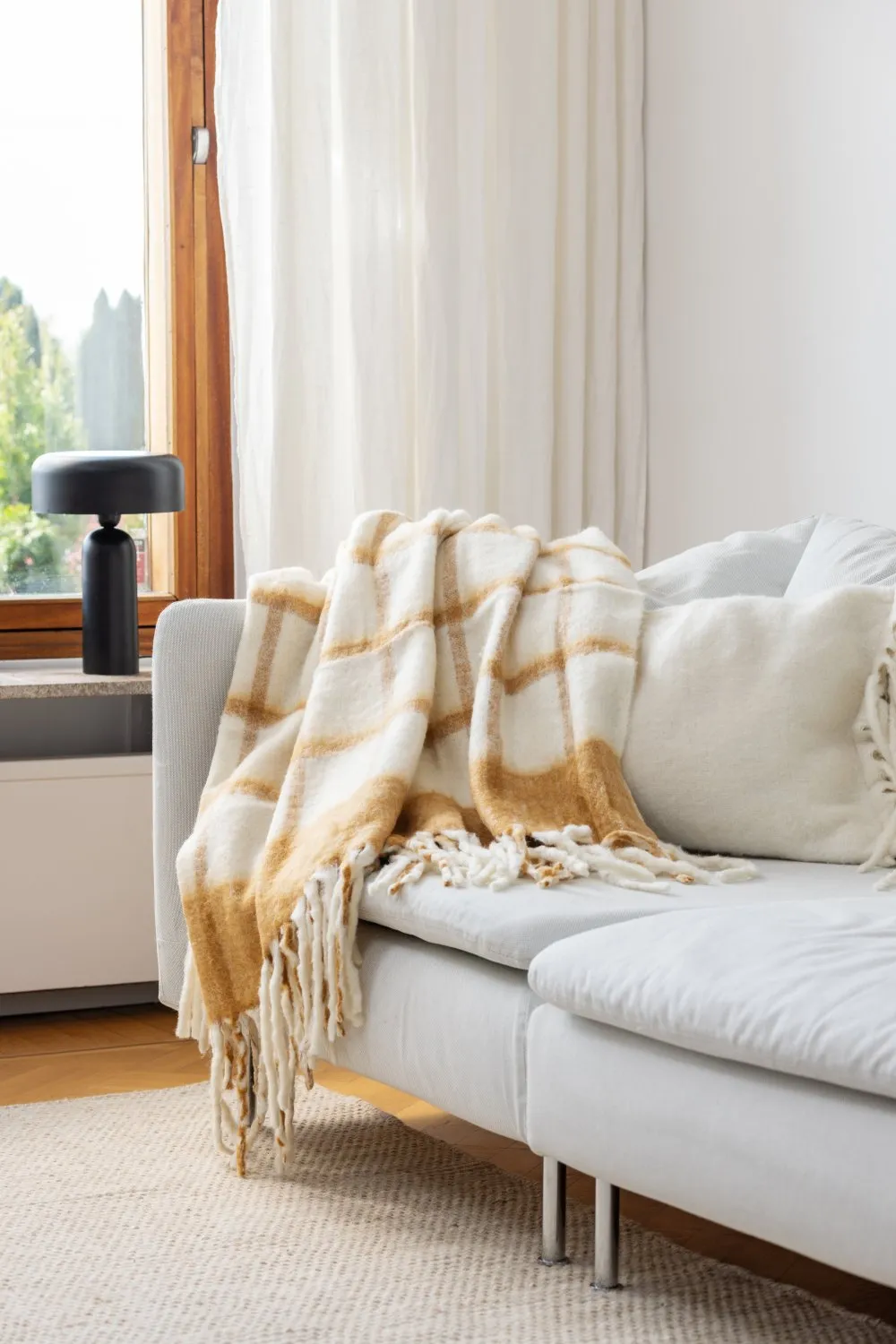 Manta em mistura de lã - Rachel (amarelo)