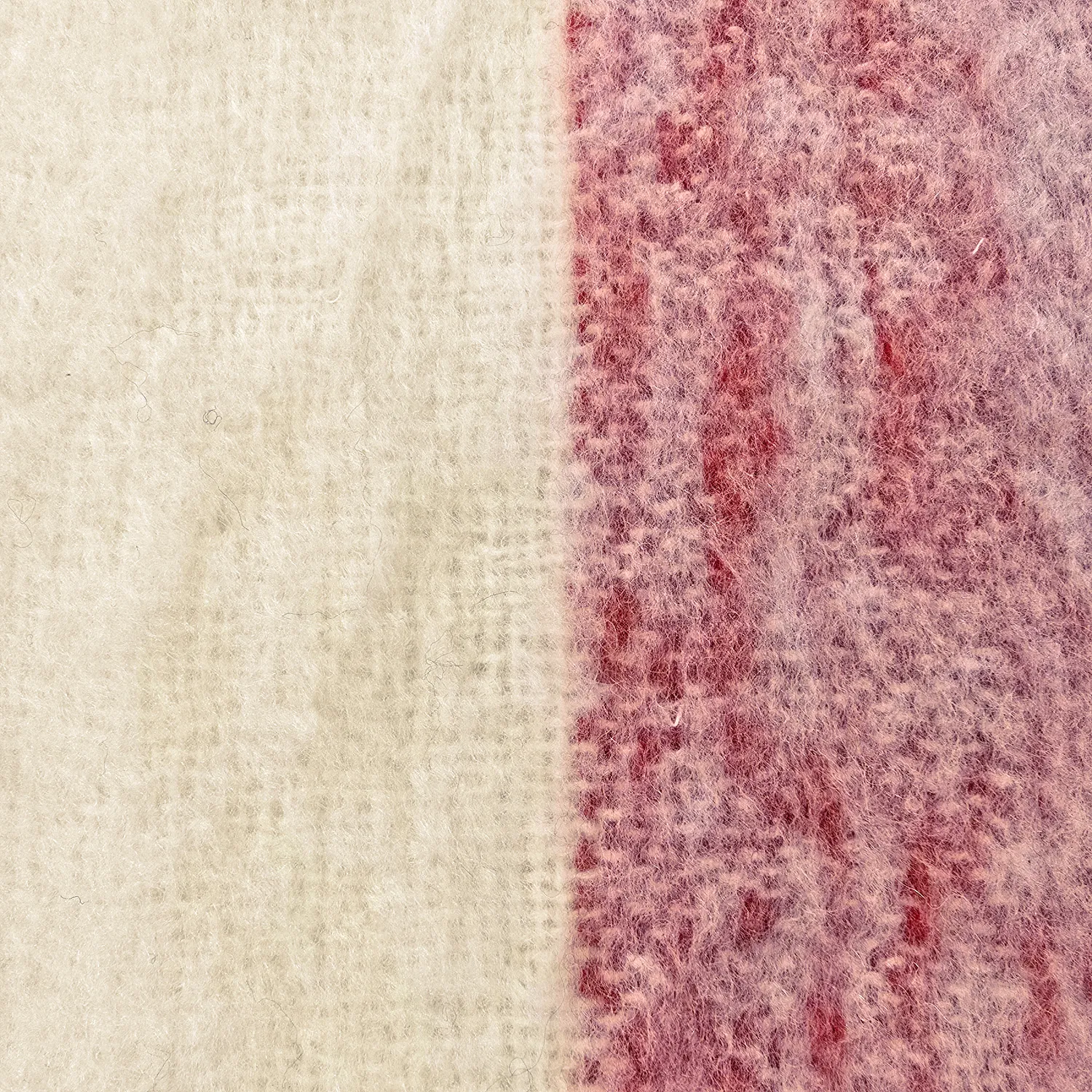 Mantas - Manta em mistura de lã - Beatriz Stripe (vermelho/branco)