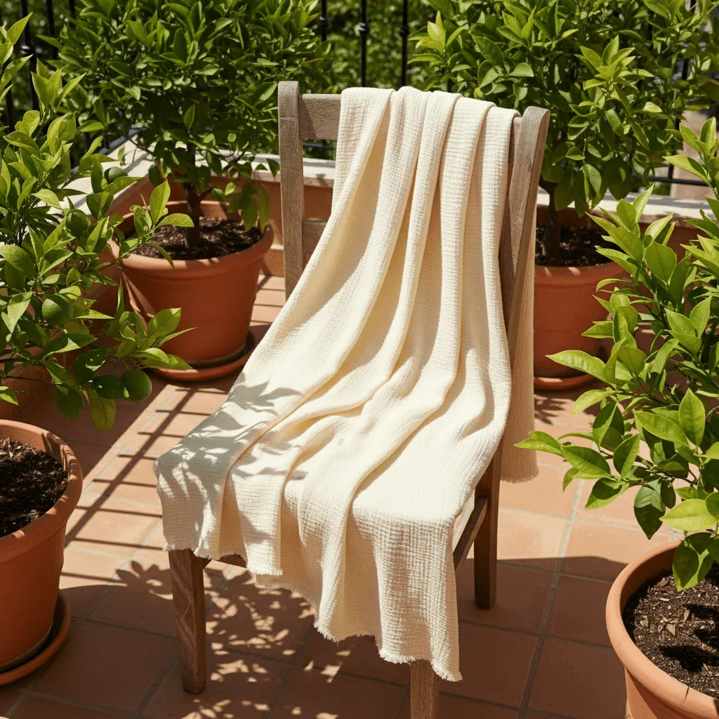 Mantas - Manta de musselina - Dorena (creme)