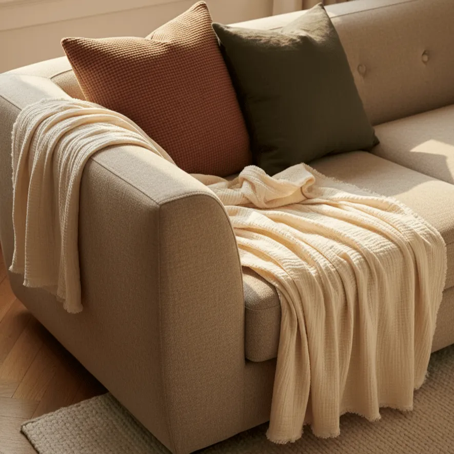 Mantas - Manta de musselina - Dorena (creme)