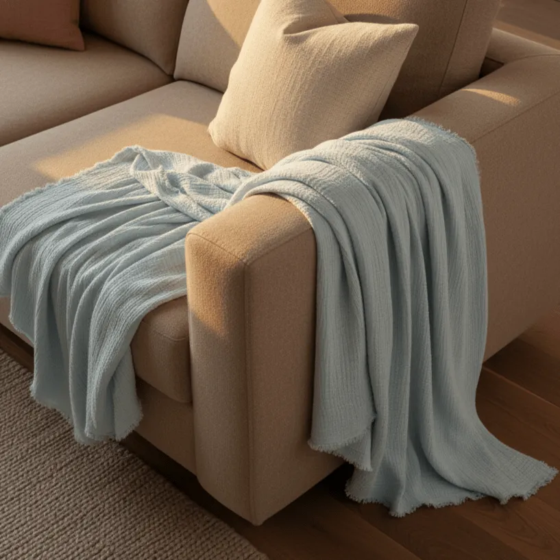 Mantas - Manta de musselina - Dorena (azul claro)