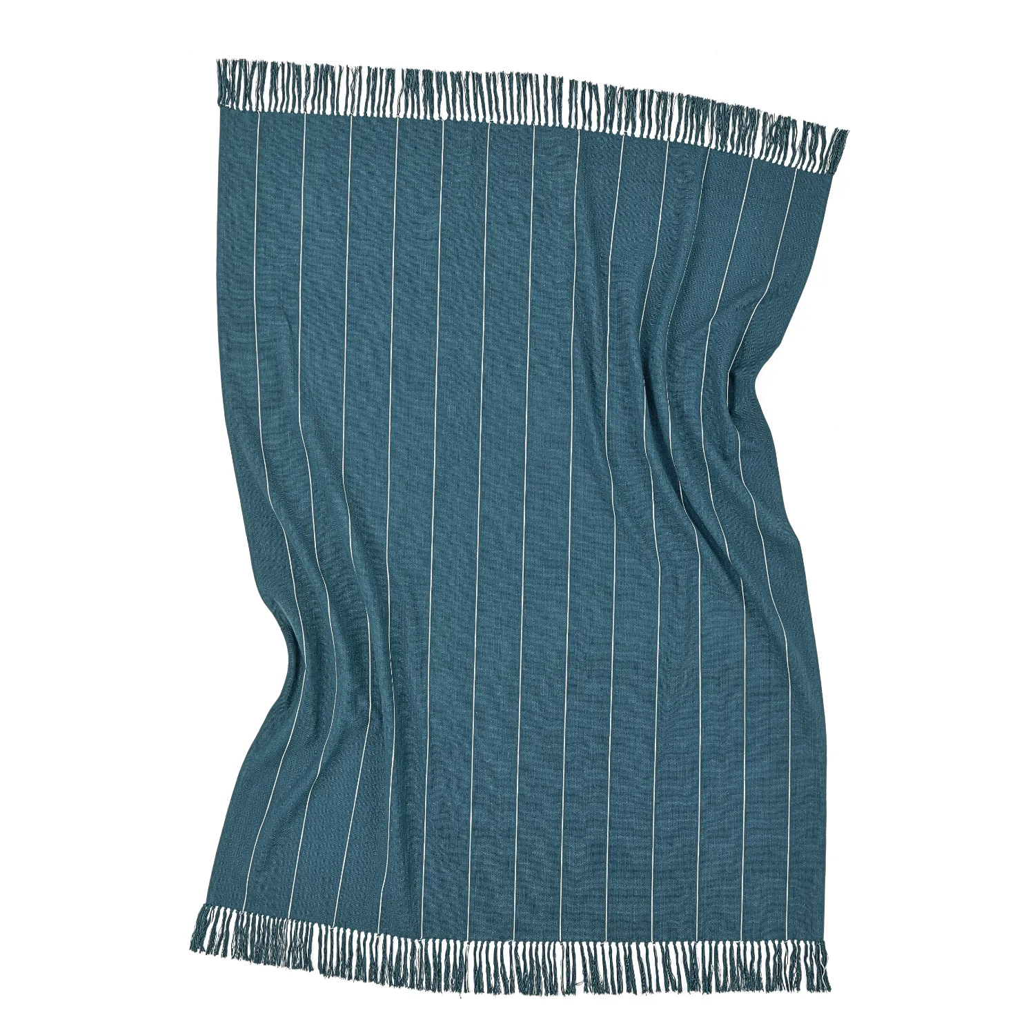 Mantas - Manta de algodão - Martina Stripe (azul/branco)