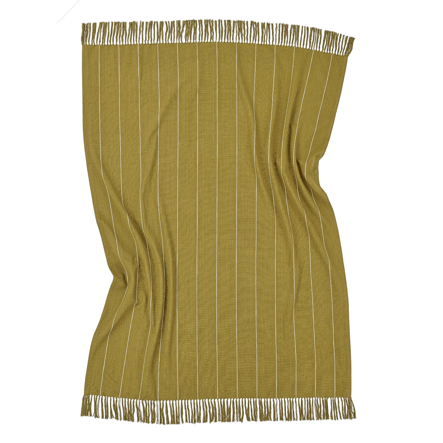 Mantas - Manta de algodão - Martina Stripe (verde/branco)