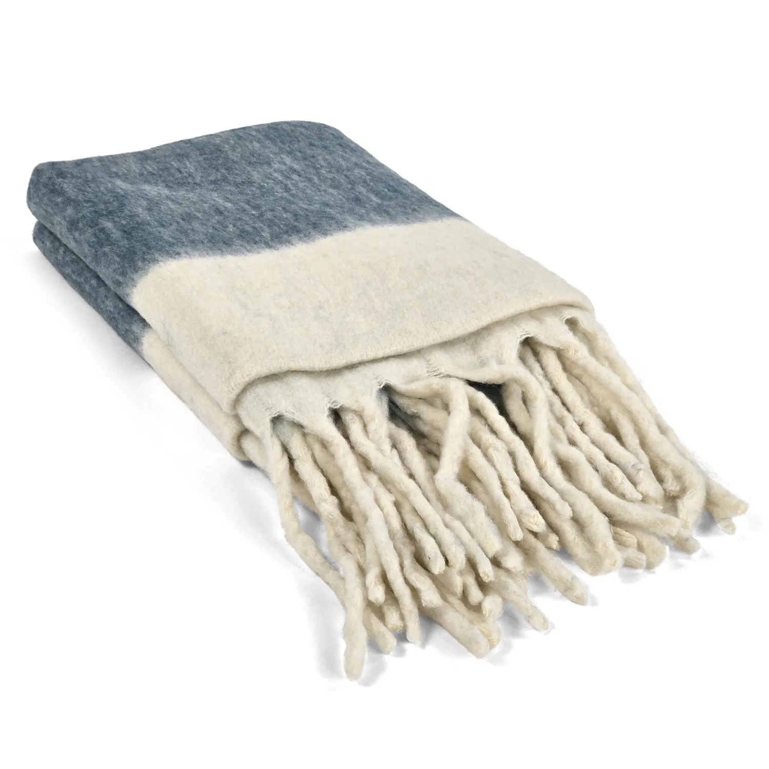 Manta em mistura de lã - Carrie (azul)