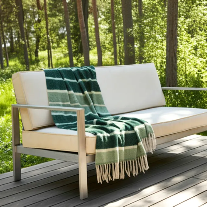 Manta em mistura de lã - Charlotte (verde)