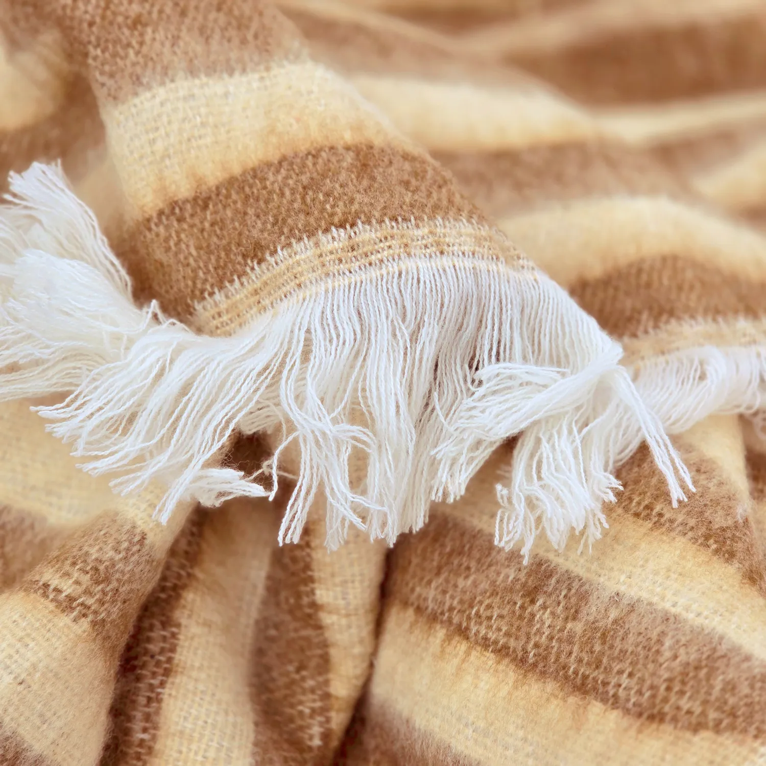 Mantas - Manta em mistura de lã - Melody (marrom/bege)