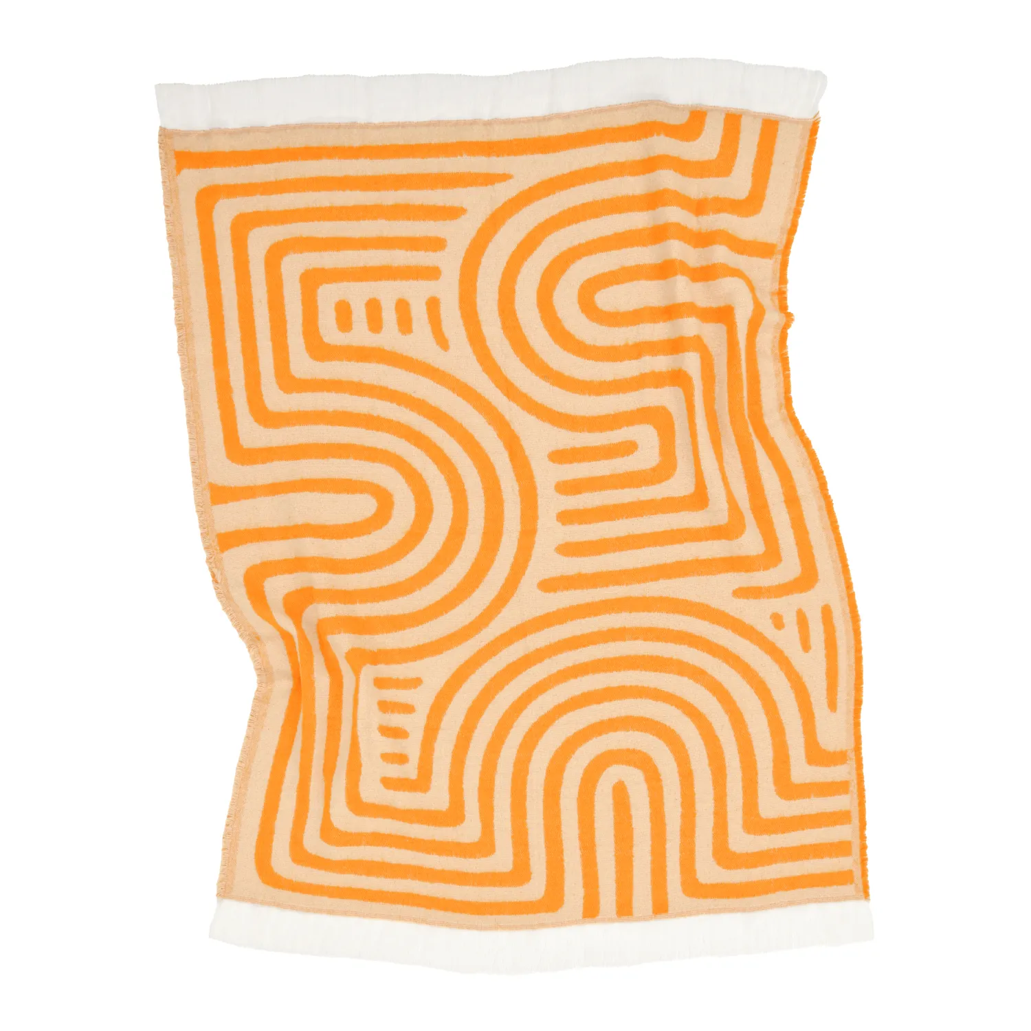 Mantas - Manta em mistura de lã - Melody (bege/laranja)