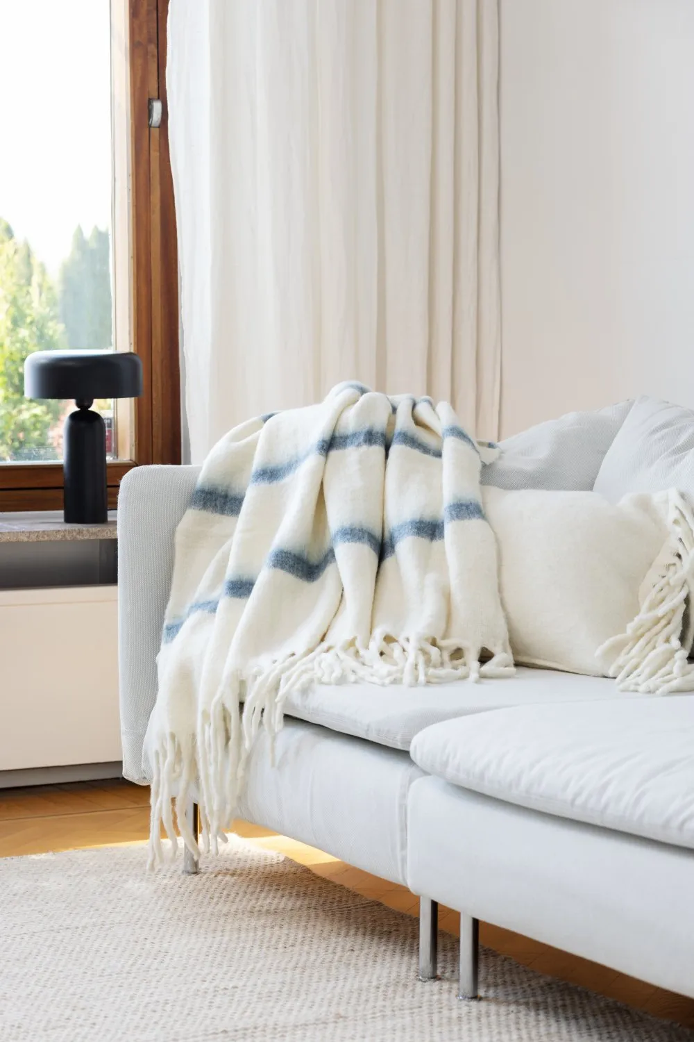 Manta em mistura de lã - Miranda (azul)