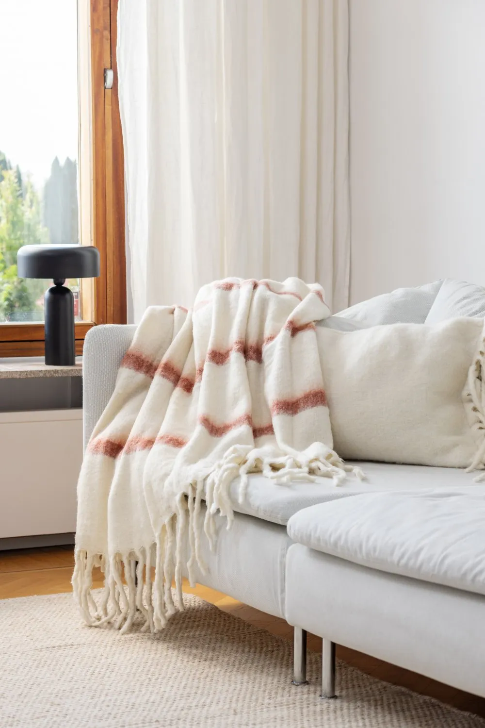 Manta em mistura de lã - Miranda (rosa)