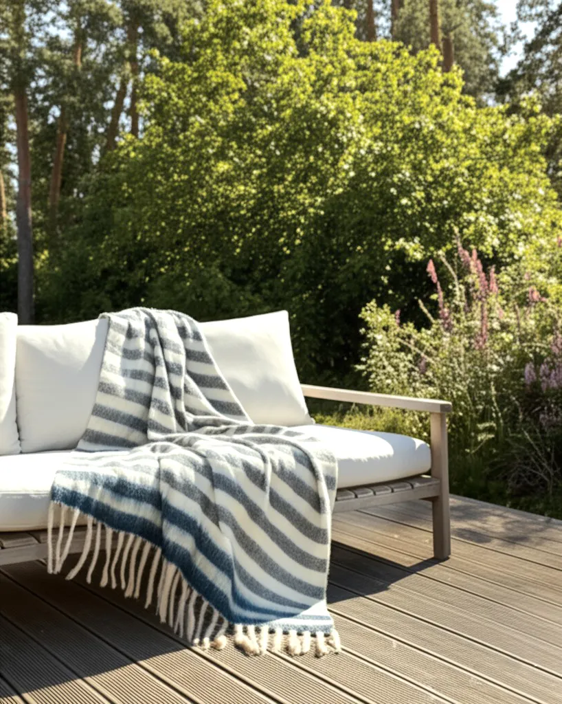 Manta em mistura de lã - Monica (azul)