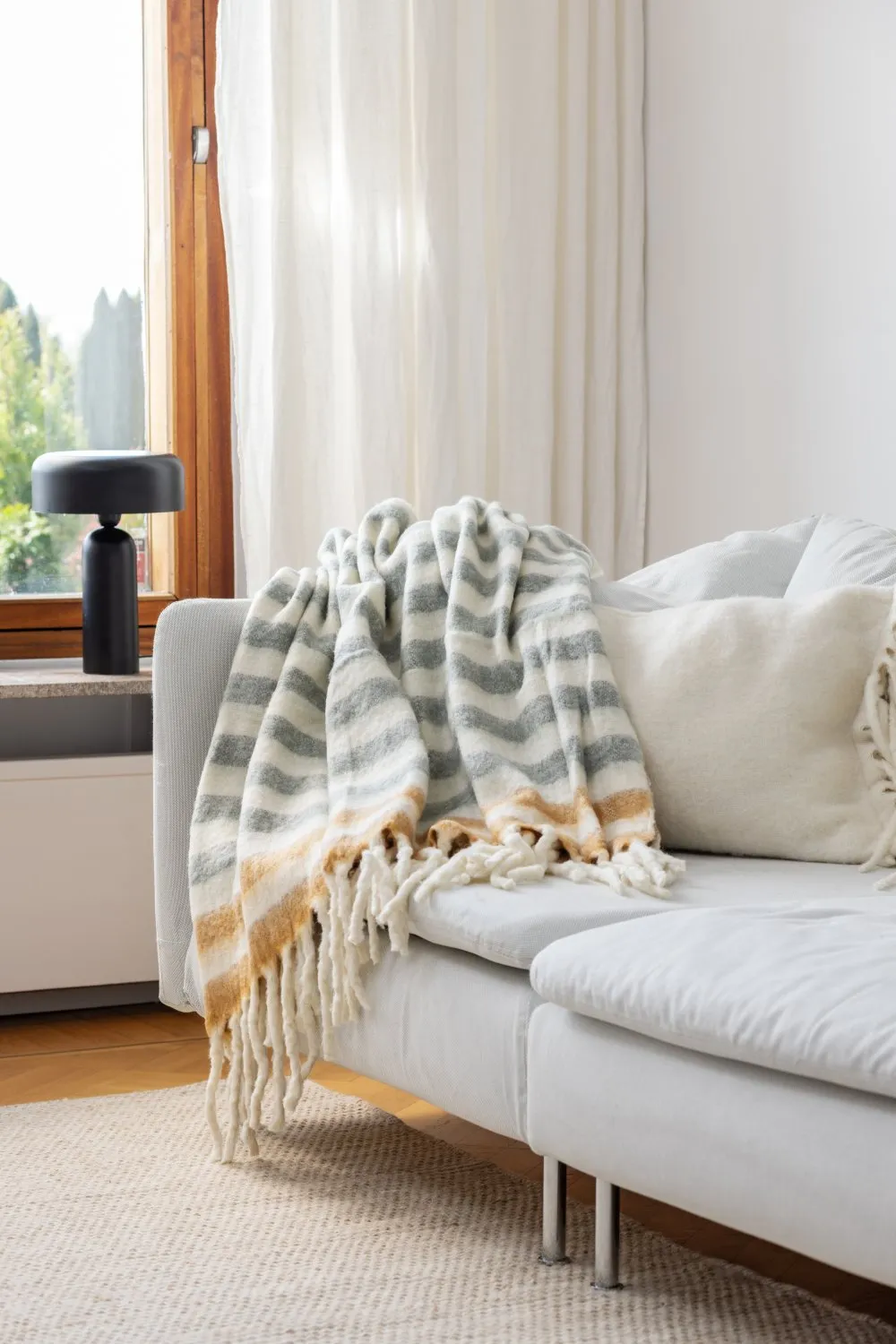 Manta em mistura de lã - Monica (amarelo)