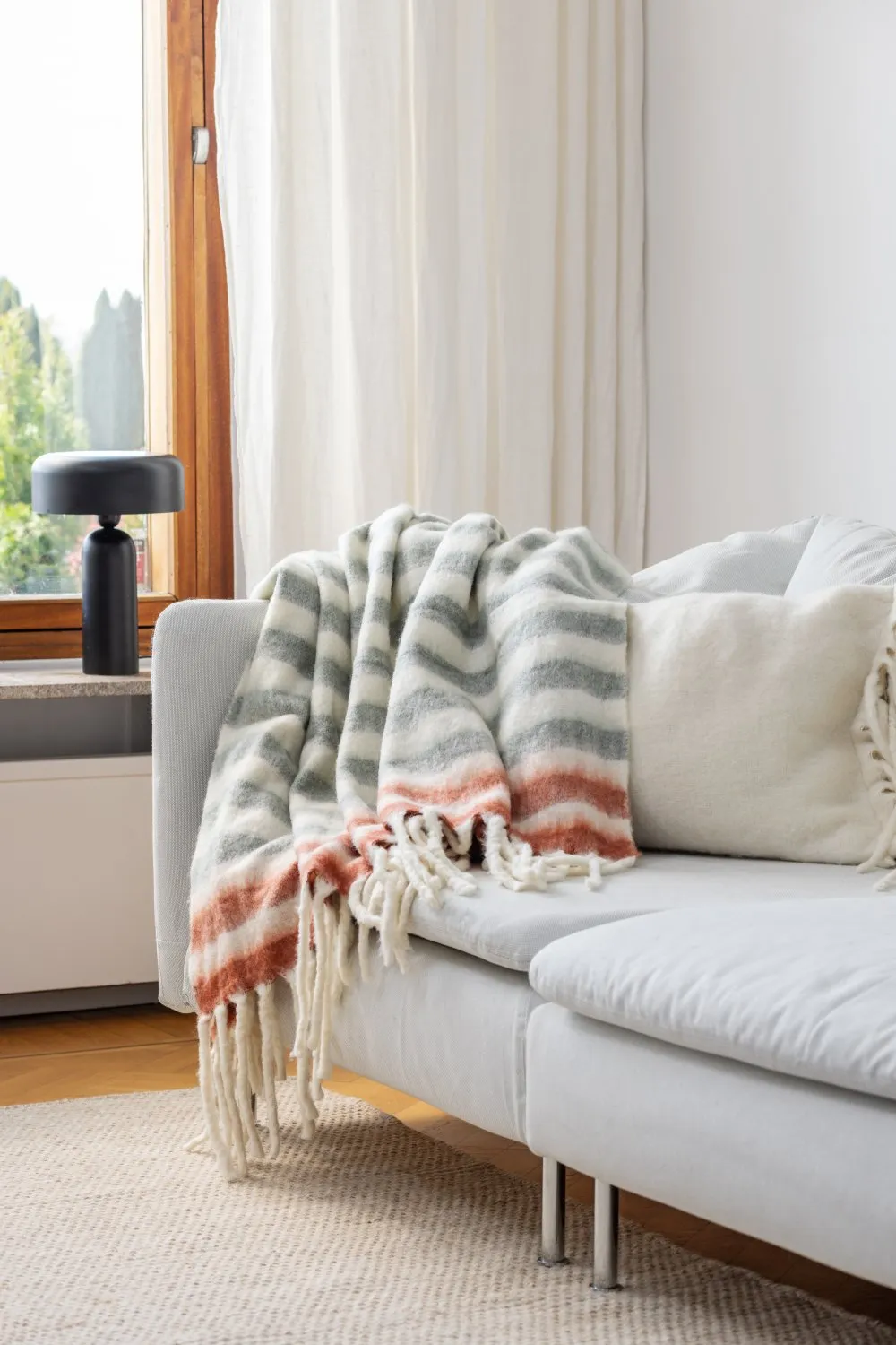 Manta em mistura de lã - Monica (rosa)