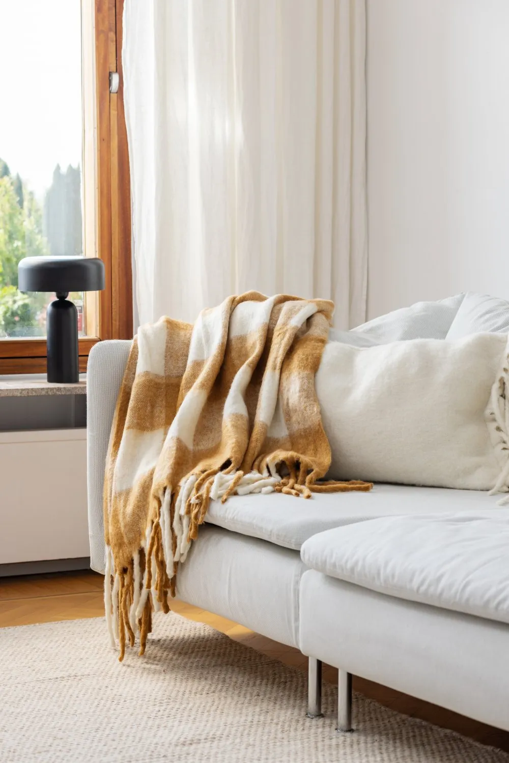 Manta em mistura de lã - Phoebe (amarelo)