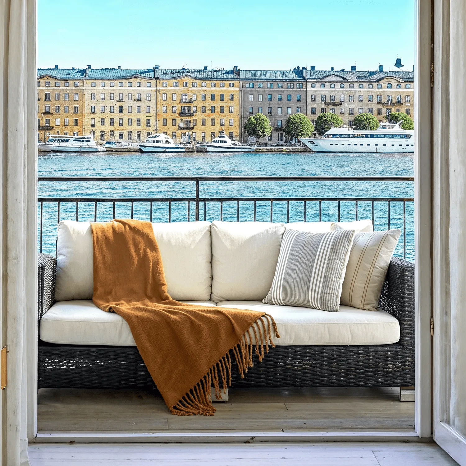 Manta em mistura de lã - Samantha (amarelo)