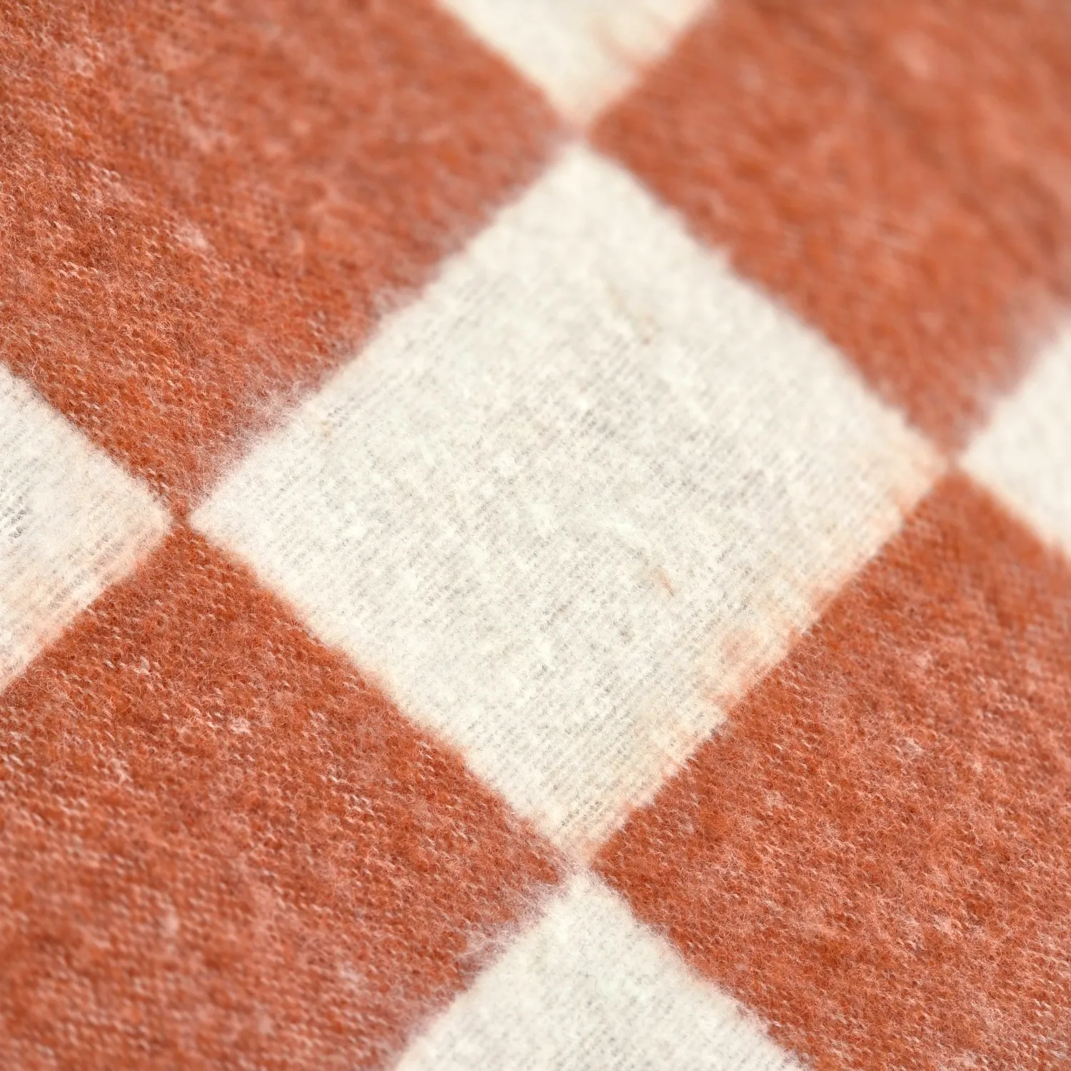 Mantas - Manta em mistura de lã - Audrey Check (rosa/branco sujo)