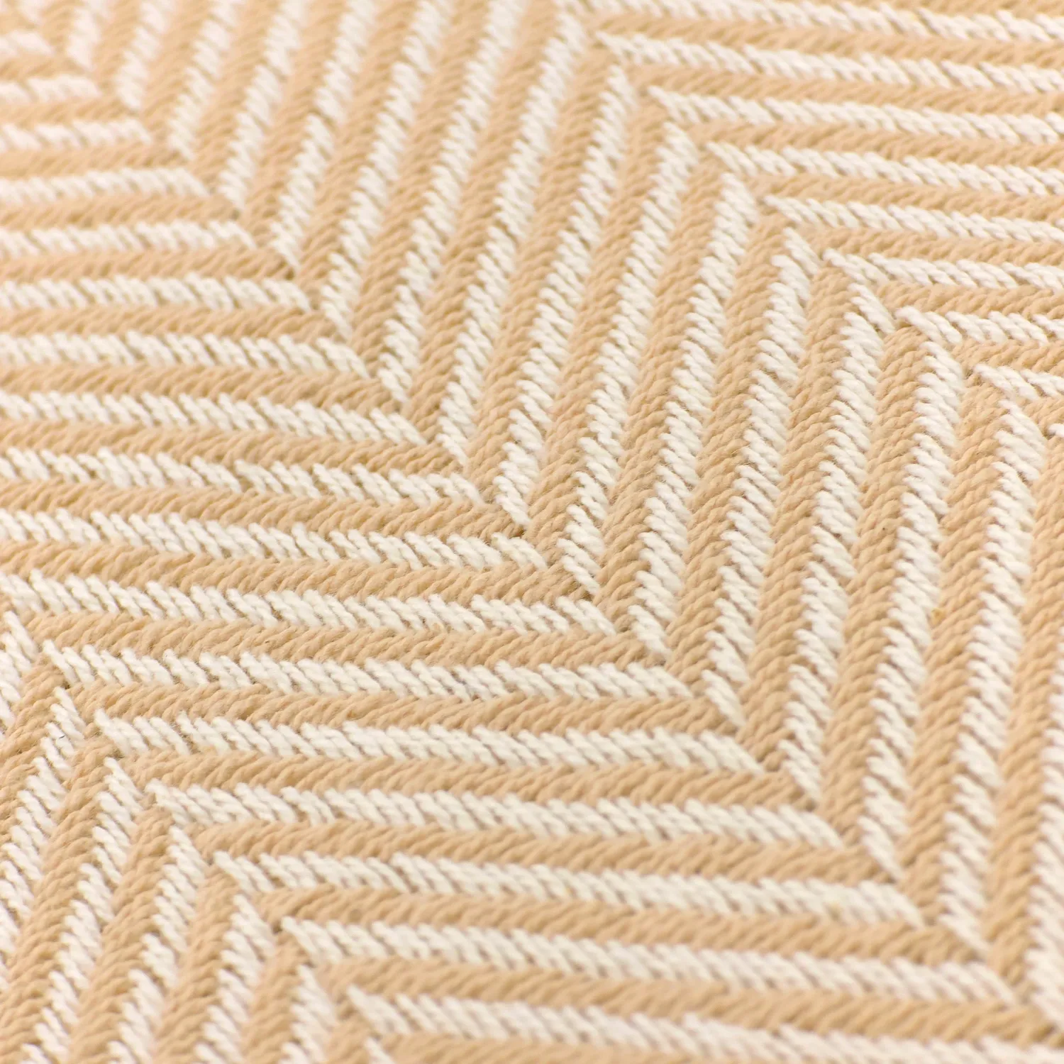 Mantas - Manta de algodão - Denisa Fishbone (bege/branco)