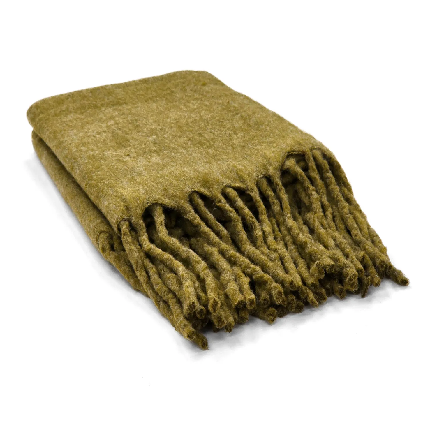 Mantas - Manta em mistura de lã - Samantha (verde oliva)