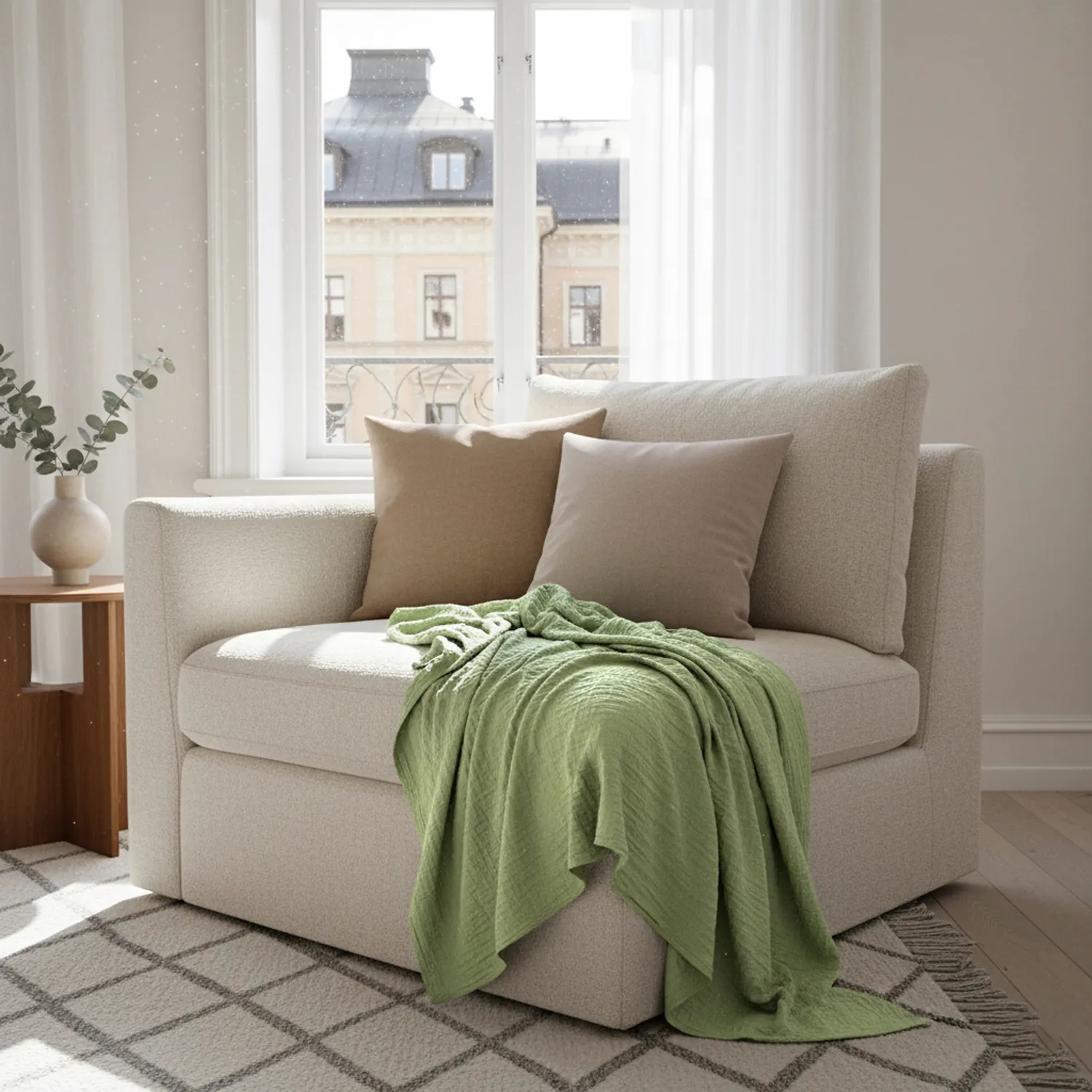 Cobertores - Vanja Throw (verde claro)